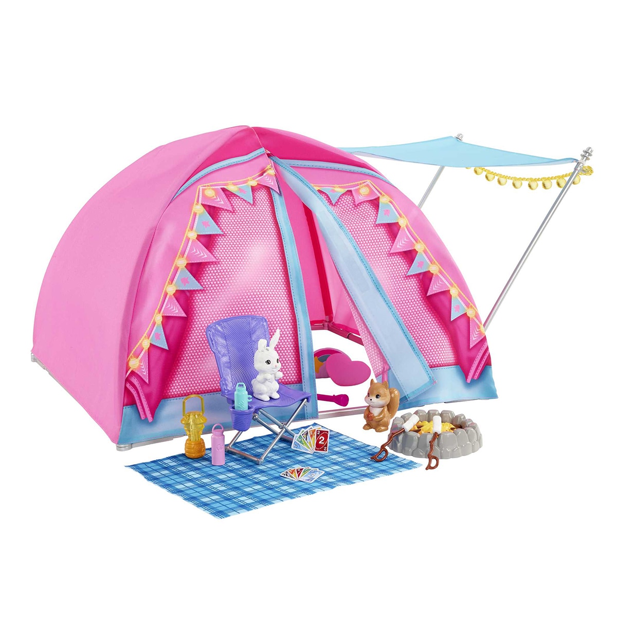 Muñeca Barbie Cosa de dos Malibu y Brooklyn con carpa de camping 4