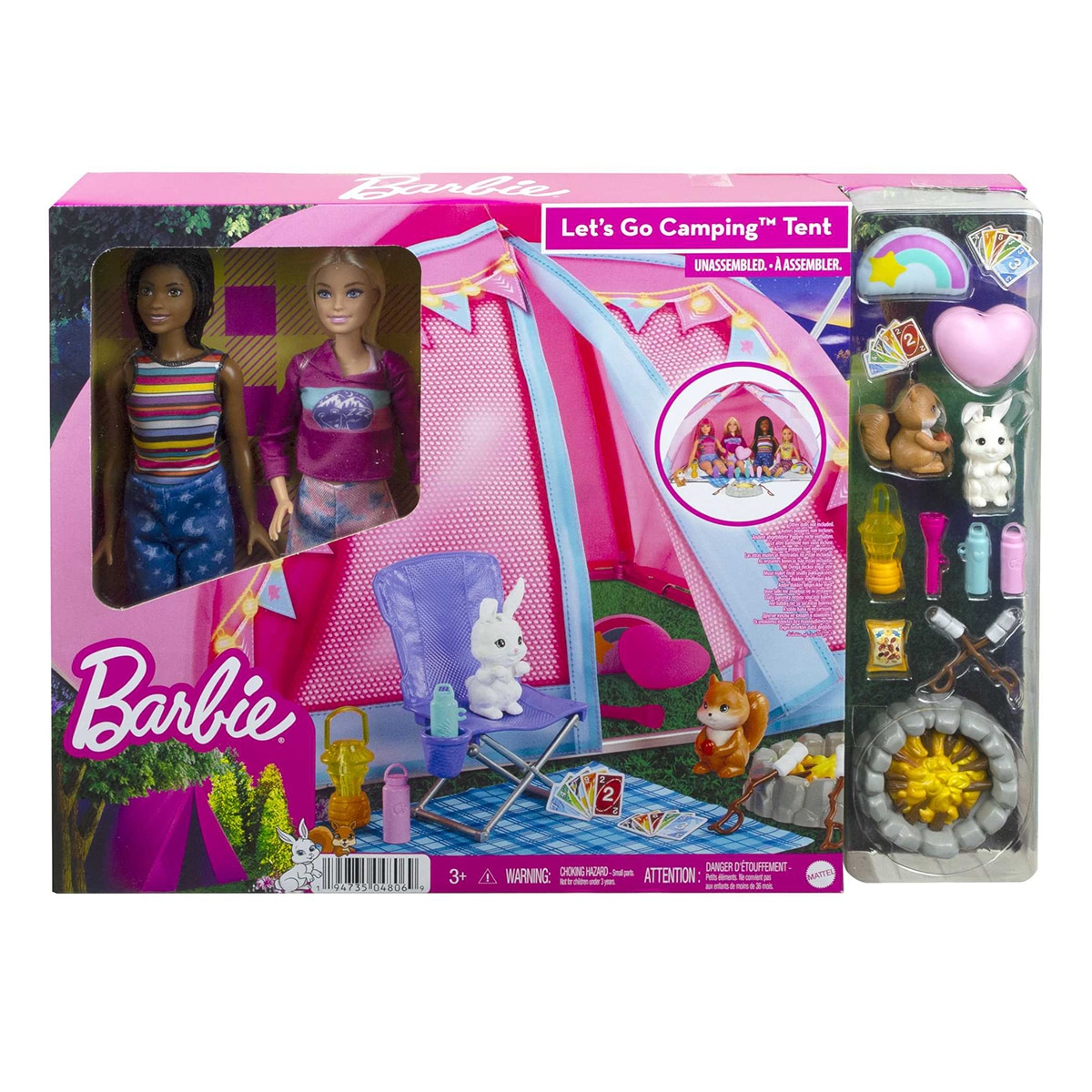 Muñeca Barbie Cosa de dos Malibu y Brooklyn con carpa de camping 6