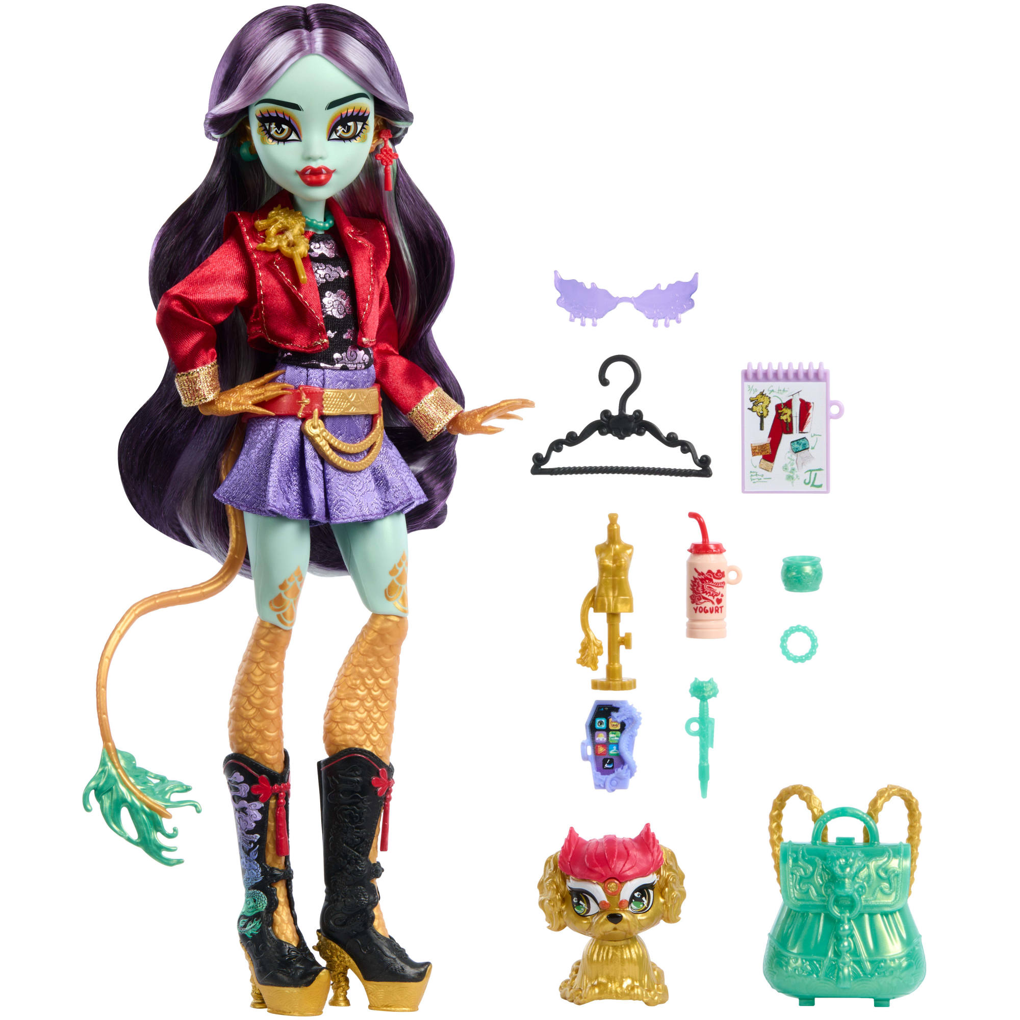 Muñeca Jinafire Long con mascota Cloudy Yun Yun Monster High 5
