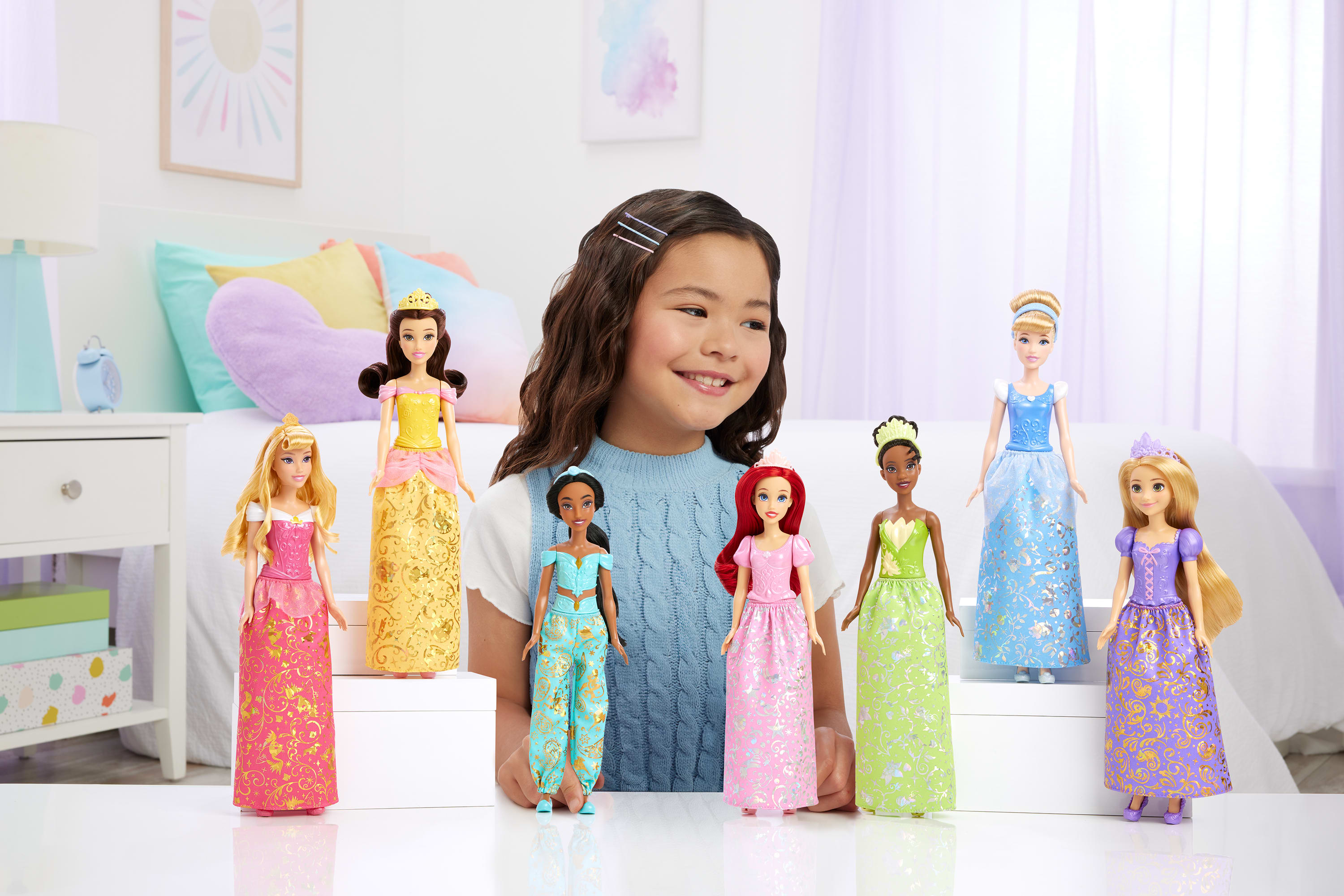 Mattel Disney Princesas Conjunto de regalo con 7 muñecas 2
