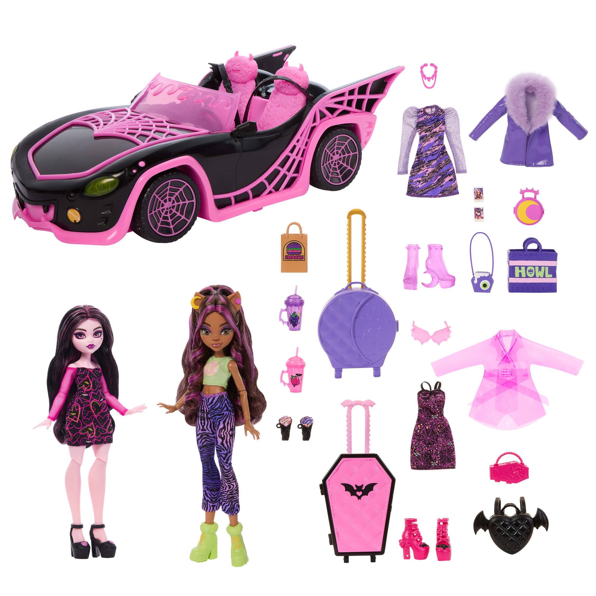 Conjunto de juego de viaje Eeekend Getaway Draculaura y Clawdeen