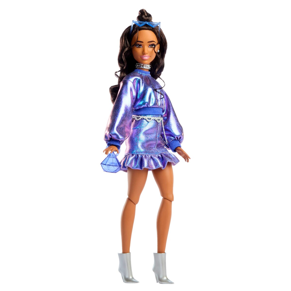 Barbie Deluxe Metallic con jersey azul 4