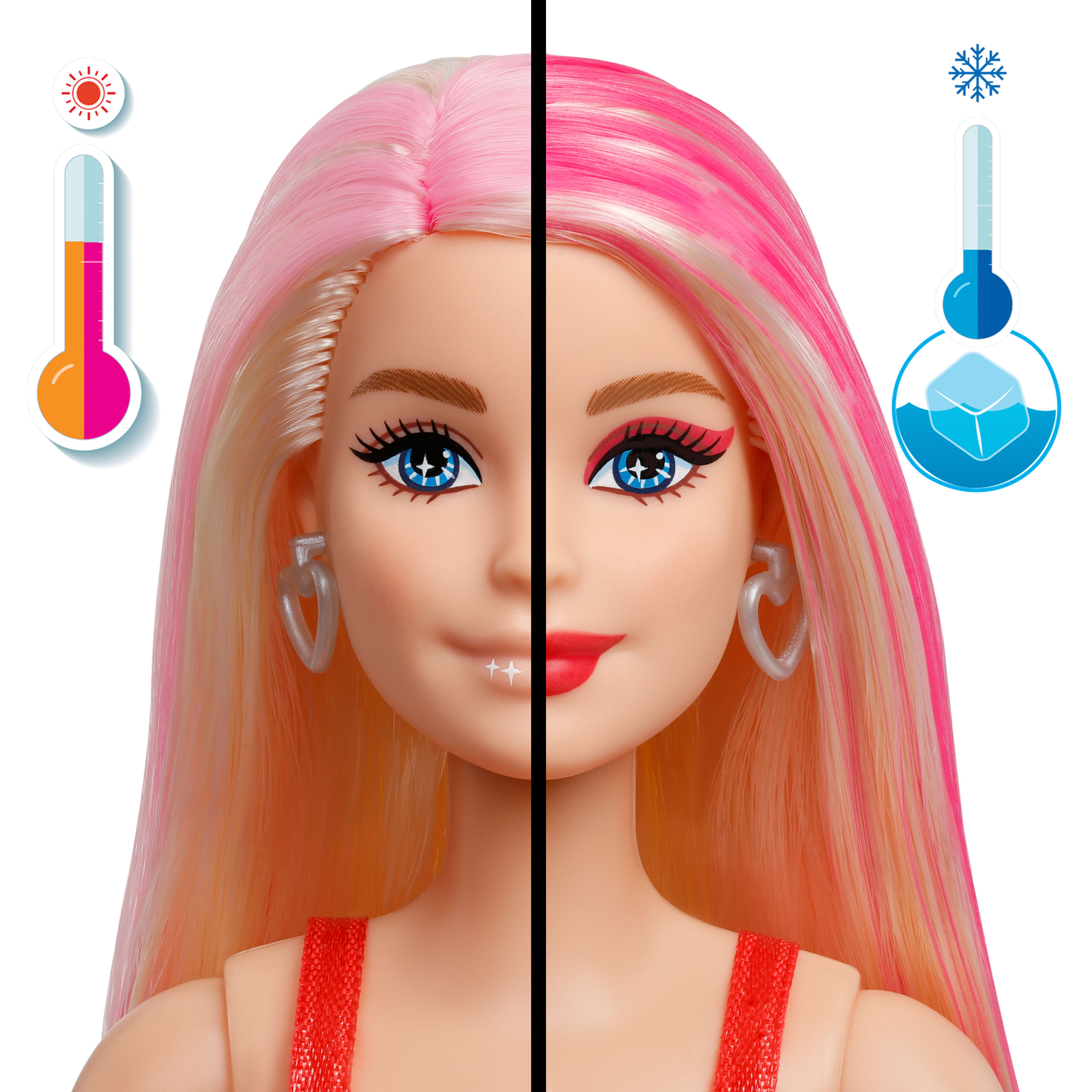 Barbie Party Unboxed Muñeca sorpresa con paleta roja Mattel Rojo-3