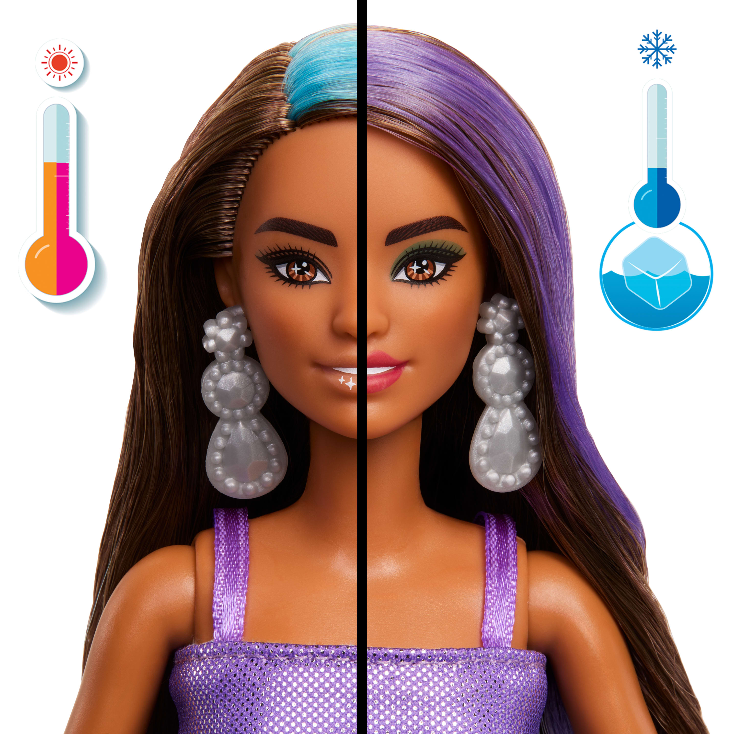 Barbie Party Unboxed Muñeca sorpresa con paleta roja Mattel Morados-4