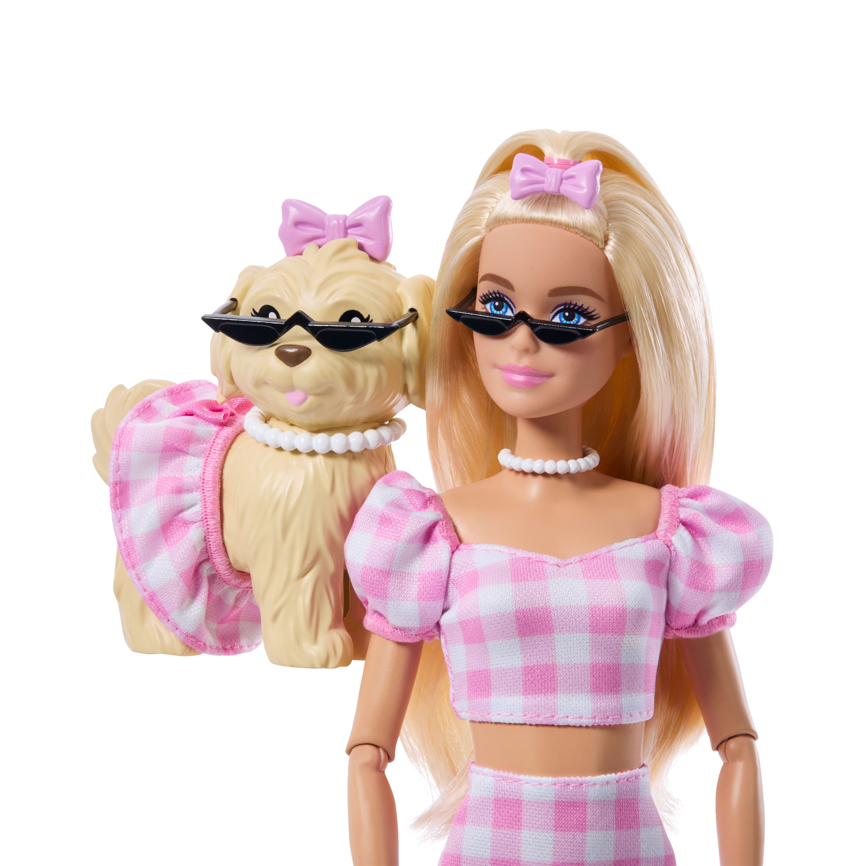 Boneca Barbie Morena com Cão Twinning Looks Rosa-4