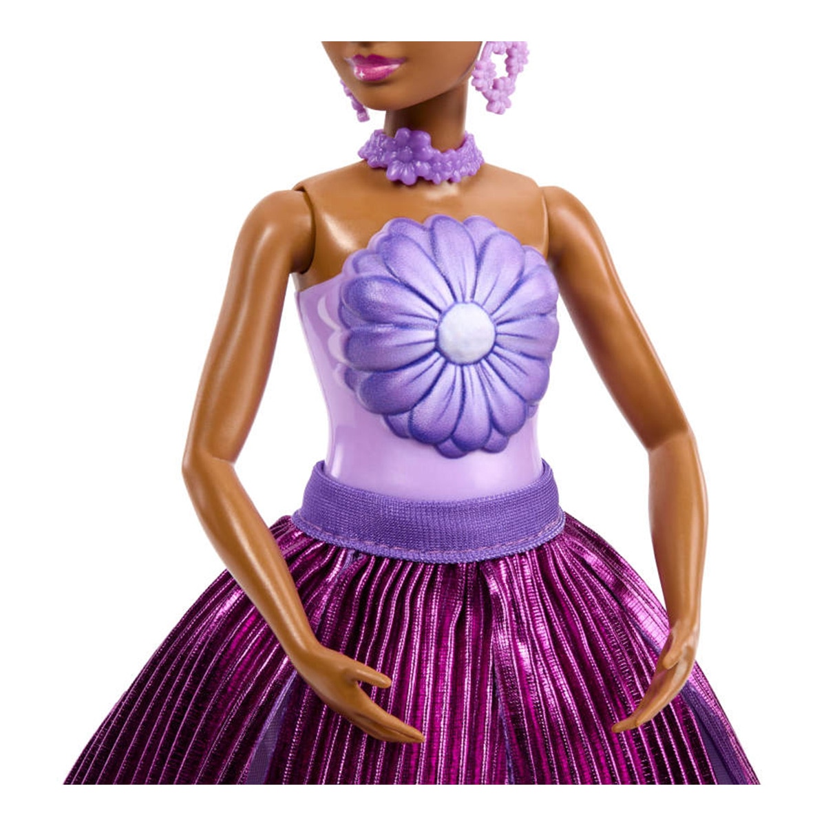 Barbie Petal Pop Muñeca sorpresa en ramo de margaritas moradas 4