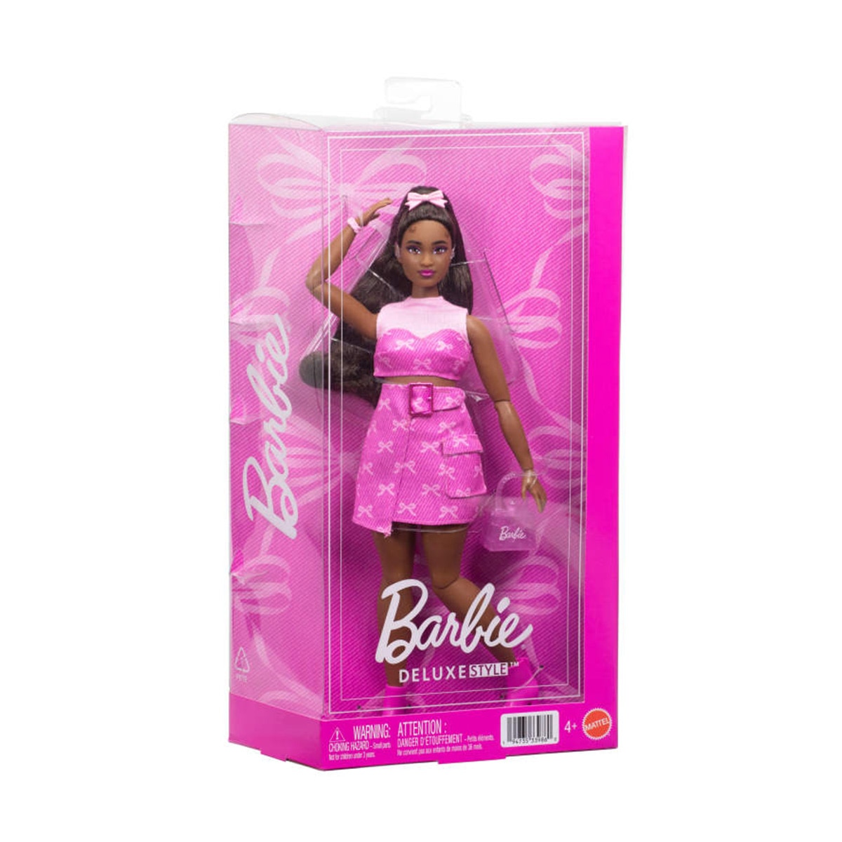 Barbie Deluxe Style Muñeca con falda rosa de lazos 6