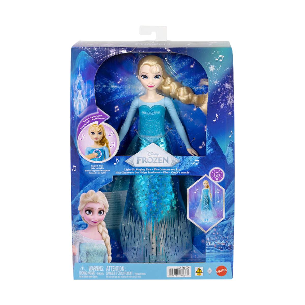 Muñeca Elsa cantarina con efecto de luz de la película Disney Frozen Mattel 6