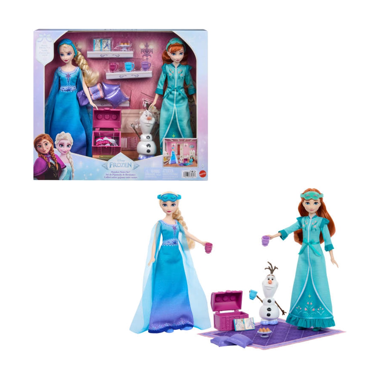 Muñeca Conjunto de hermanas en pijama Frozen Mattel 1