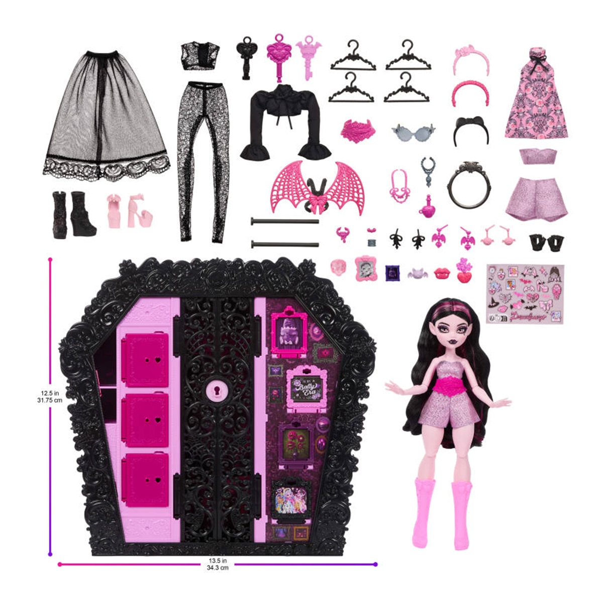 Imagen 5 de Muñeca MH Skulltimate Draculaura con más de 40 accesorios de moda, joyas y complementos