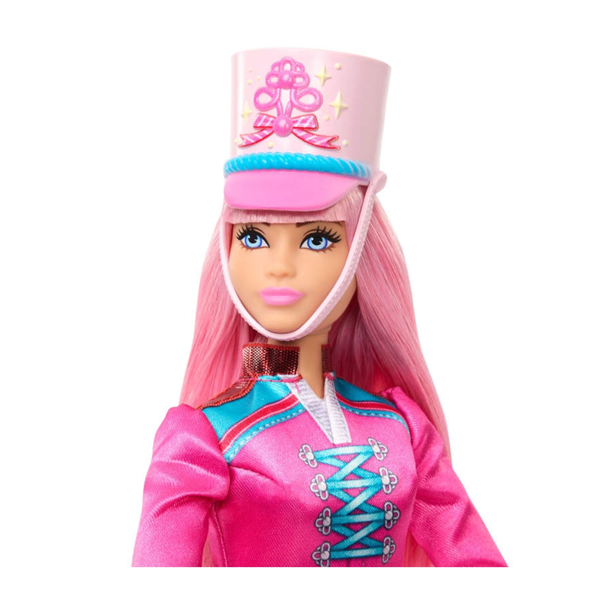 Barbie Cascanueces Daisy bailarina con vestido rosa, sombrero, tobillos articulados y bastón de caramelo 3