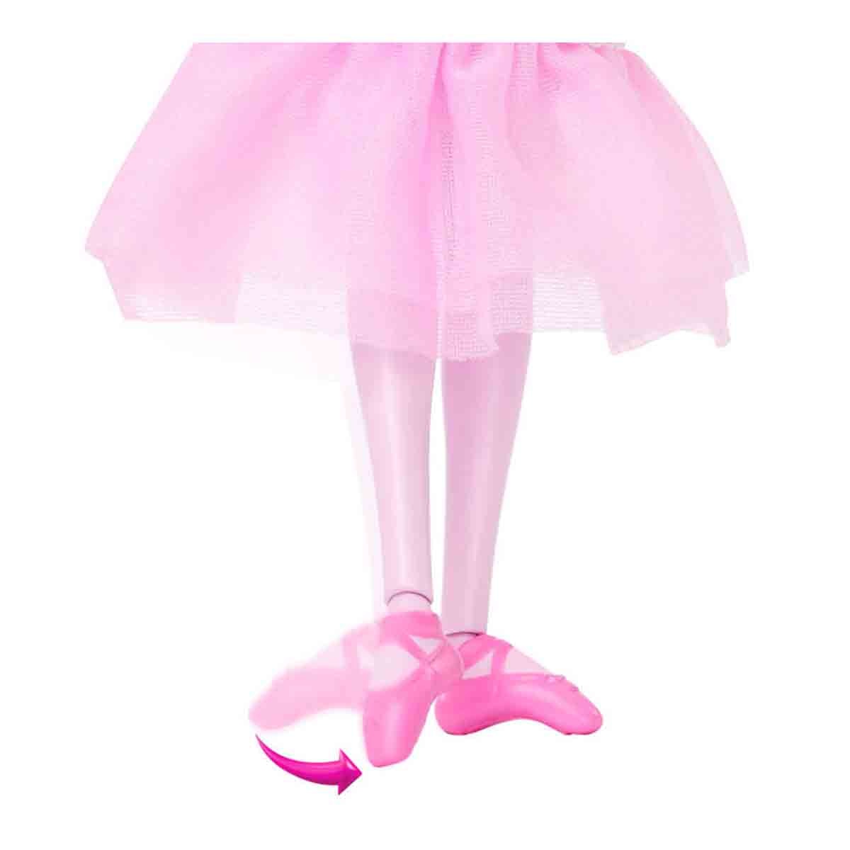 Muñeca Clara bailarina en El Cascanueces con vestido rosa satén, mangas abullonadas, tobillos articulados y cascanueces Barbie 4