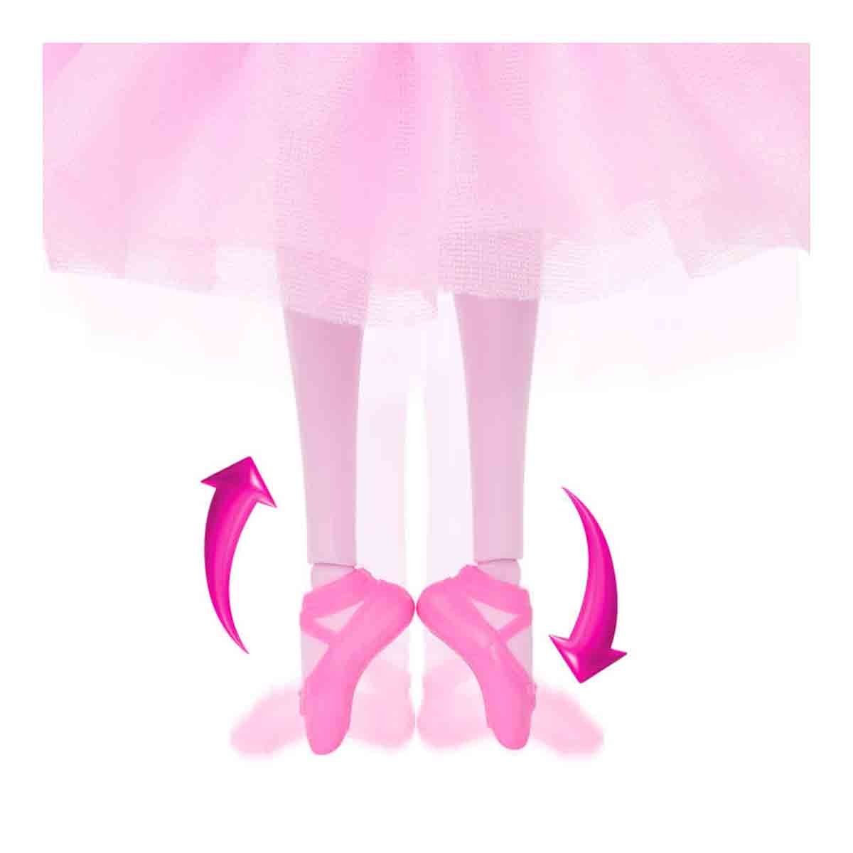 Muñeca Clara bailarina en El Cascanueces con vestido rosa satén, mangas abullonadas, tobillos articulados y cascanueces Barbie 5
