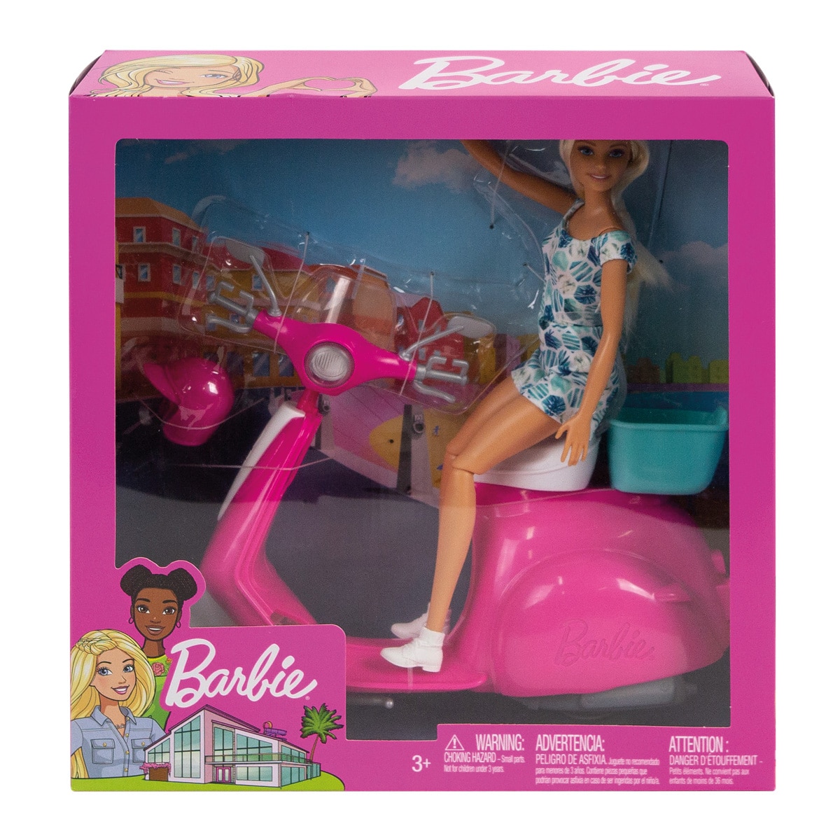Barbie muñeca Barbie y Moto Scooter de juguete con accesorios 2
