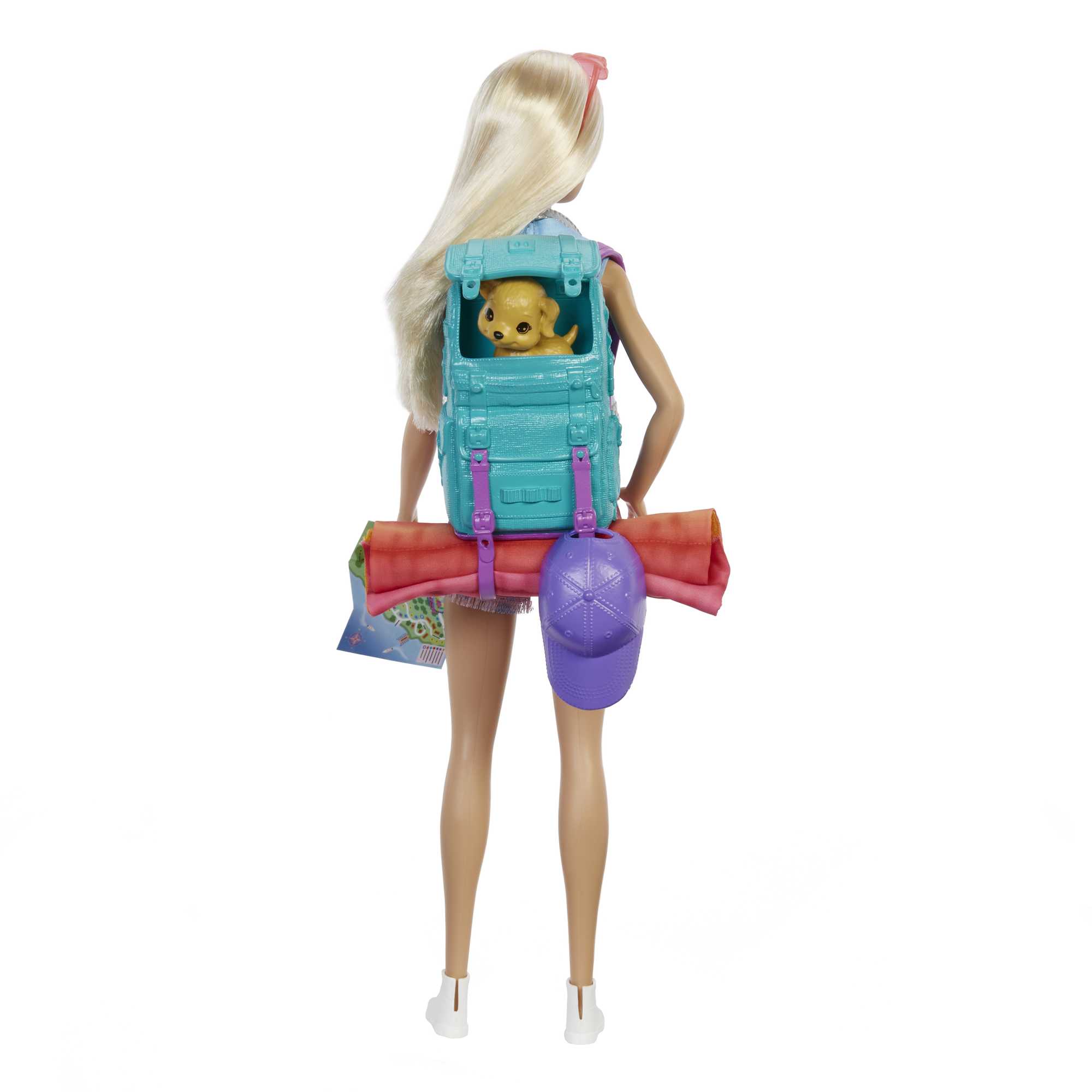 Muñeca con mochila, saco de dormir y accesorios Surtido de camping BARBIE 5