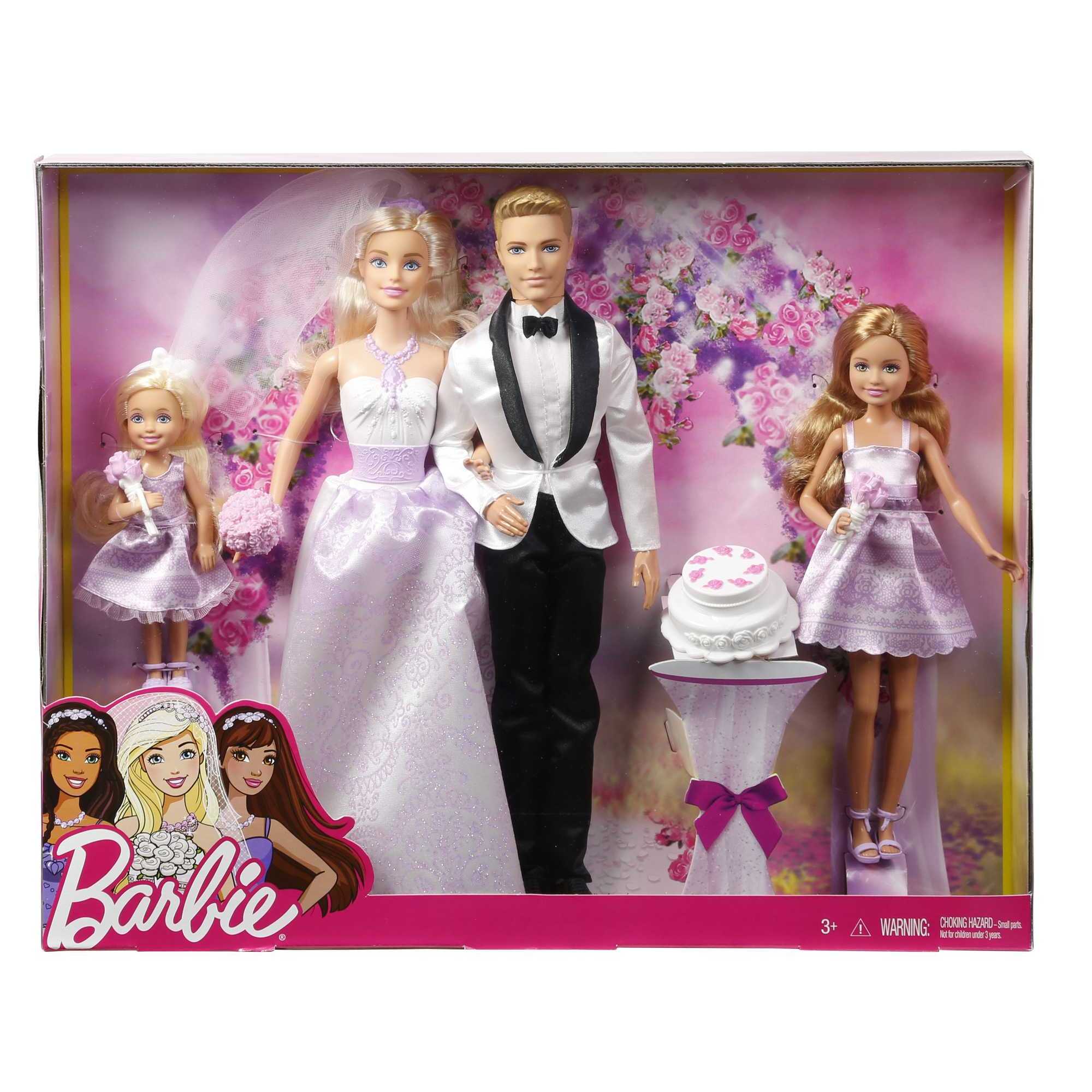 Barbie Conjunto de Boda con muñecos novios 6