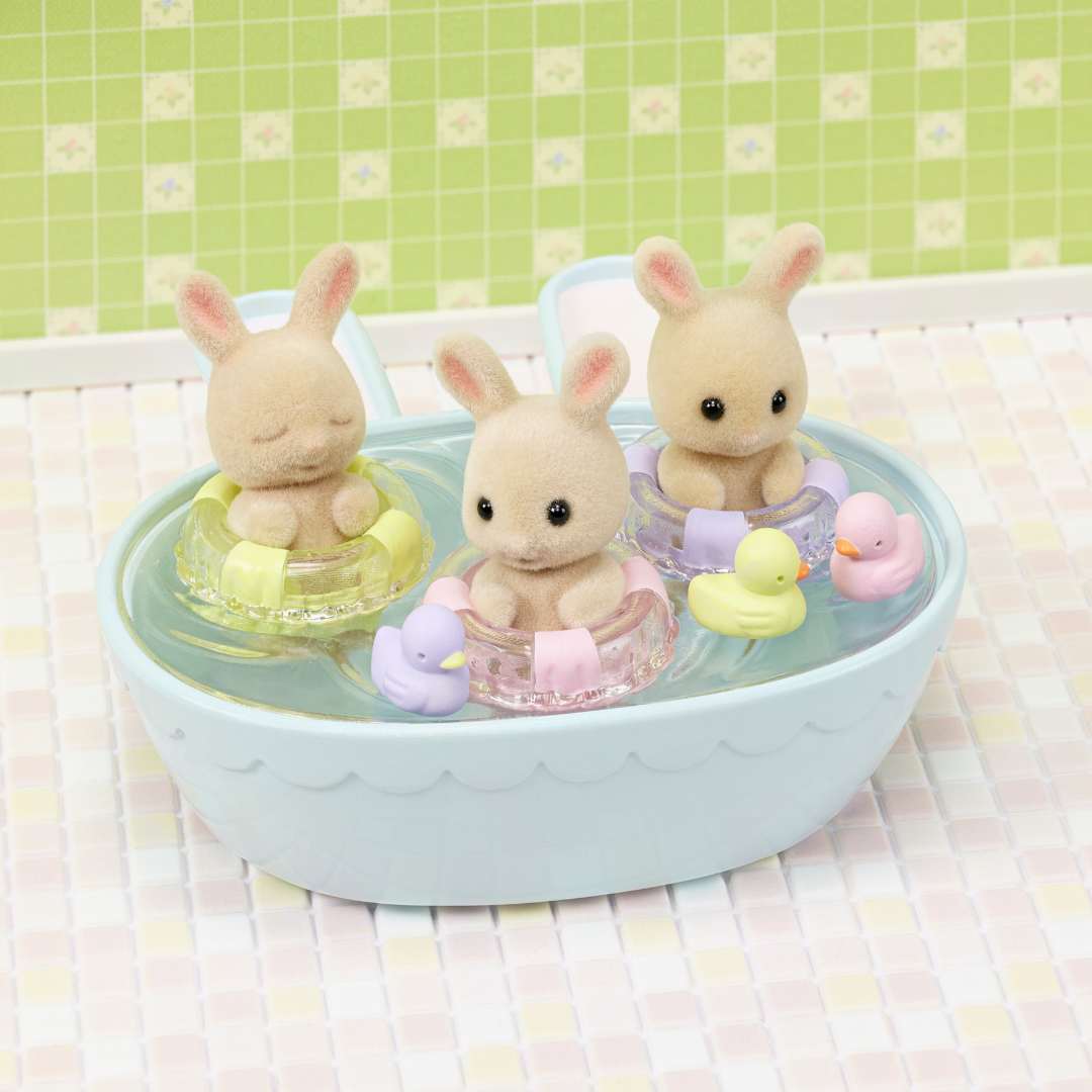 La hora del Baño de los Trillizos Sylvanian Families 3