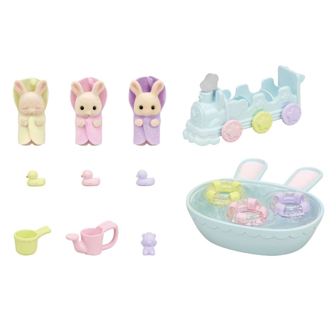 La hora del Baño de los Trillizos Sylvanian Families 5