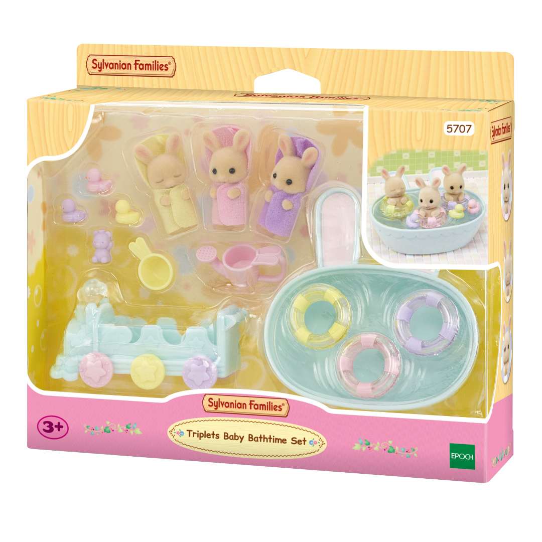 La hora del Baño de los Trillizos Sylvanian Families 8