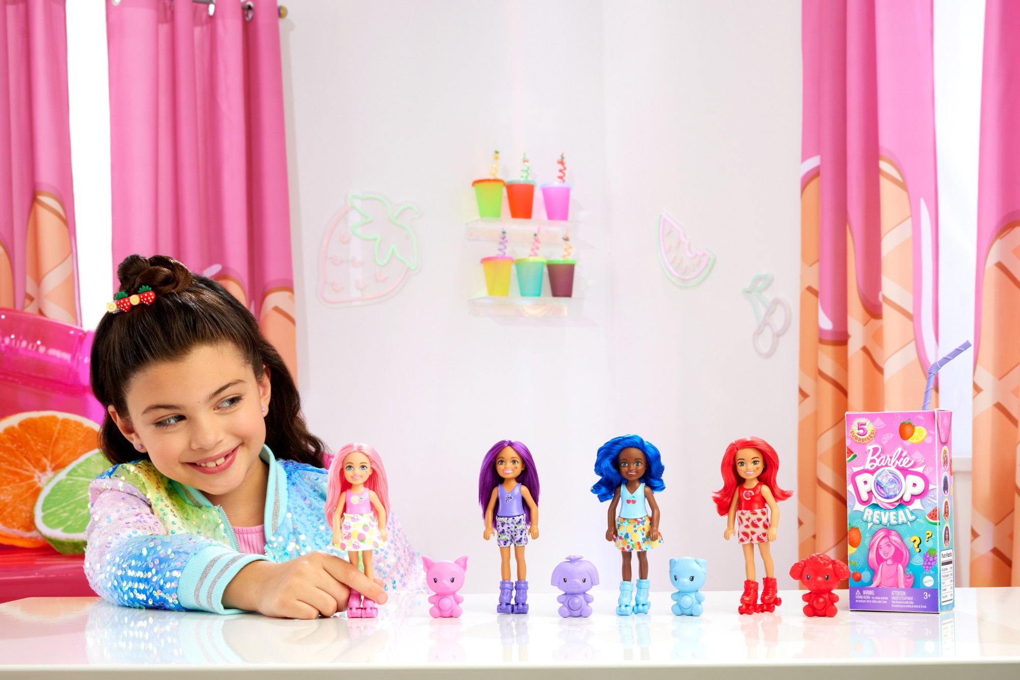 Barbie Chelsea Vaso revela con accesorios sorpresa Pop Reveal Frutas Mattel modelos surtidos 2