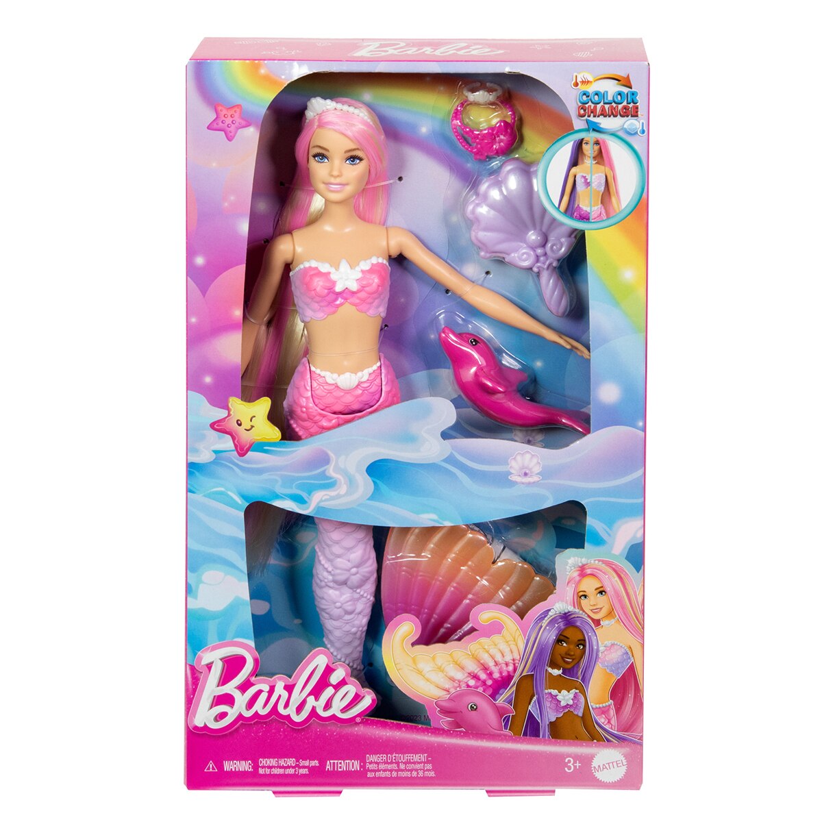 Barbie Un toque de magia Malibú Sirena cambia de color 6