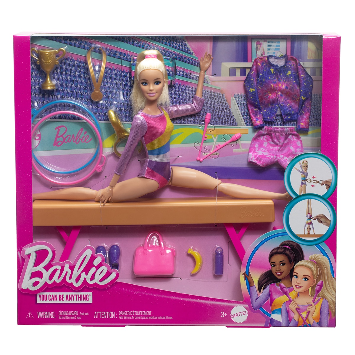 Barbie Tú puedes ser Gimnasta rubia con set de juego 6