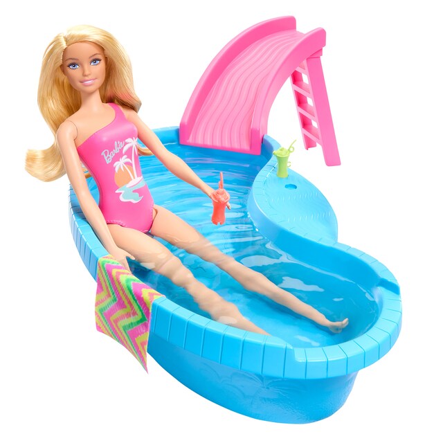 Barbie Muñeca rubia con piscina