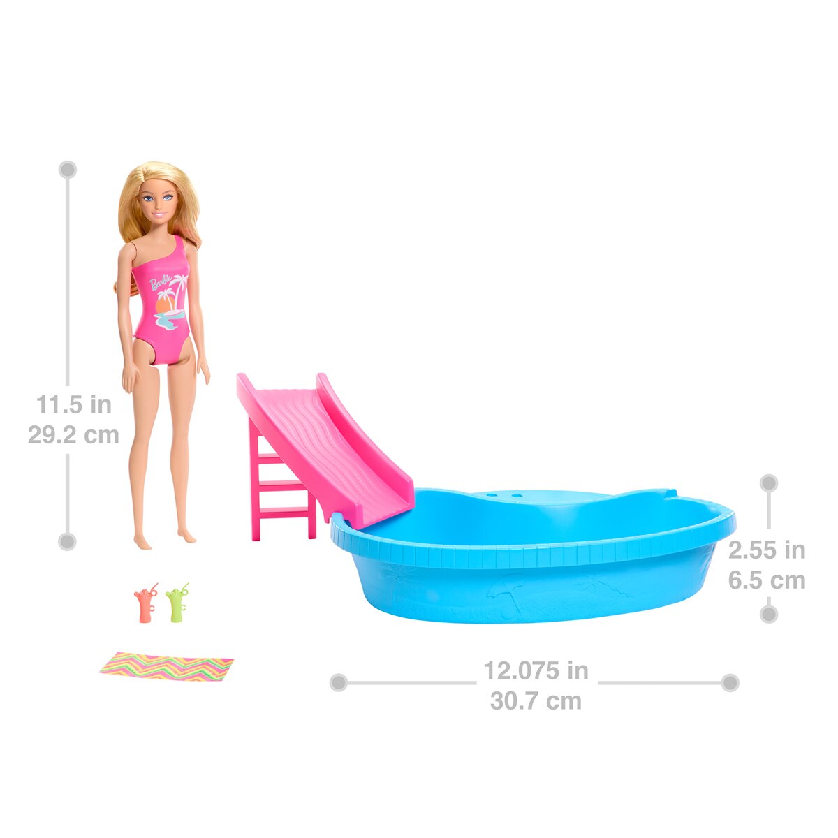Barbie Muñeca rubia con piscina 5