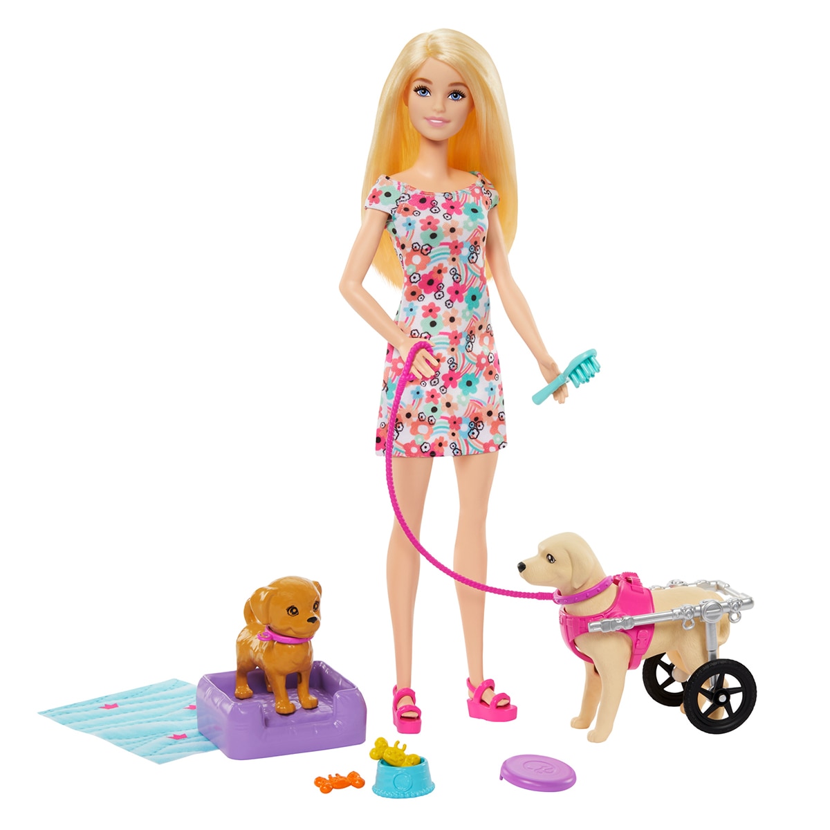 Imagen 0 de Barbie Paseadora de perro con silla de ruedas