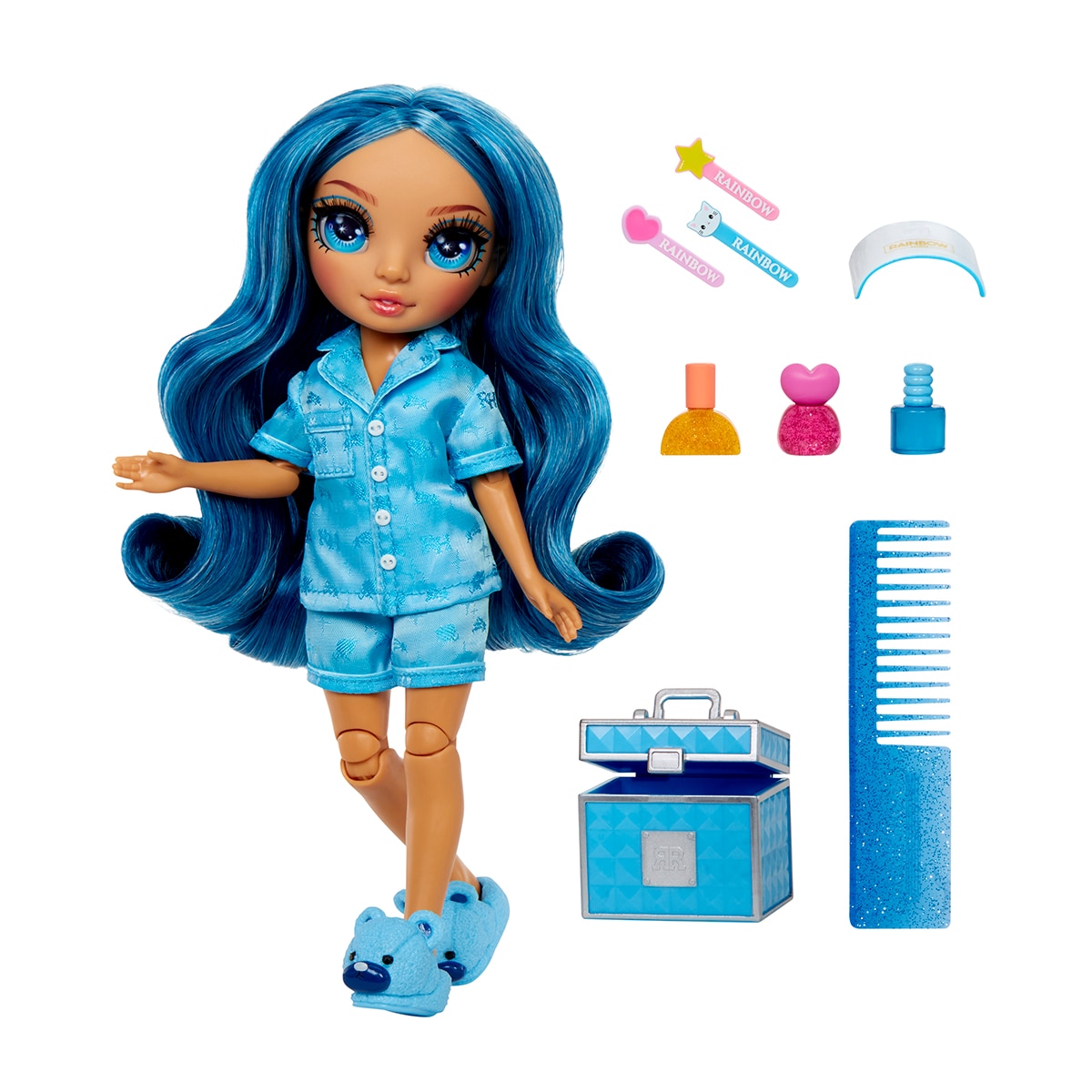 Rainbow High – Muñeca Skyler (Blue) Fiesta de Pijamas Junior High.