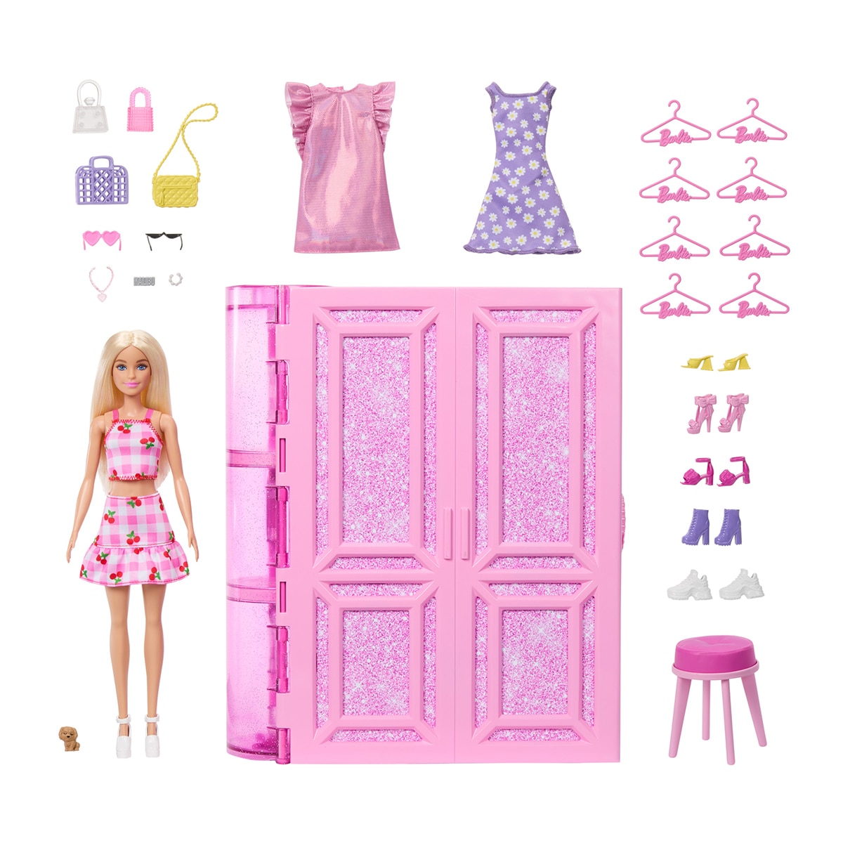 Barbie – Barbie Dream Closet Muñeca rubia con armario de ensueño.