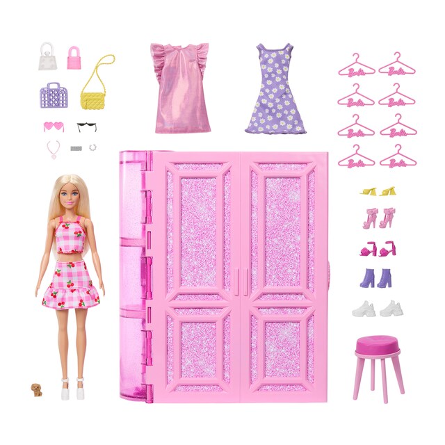 Barbie Dream Closet Muñeca rubia con armario de ensueño