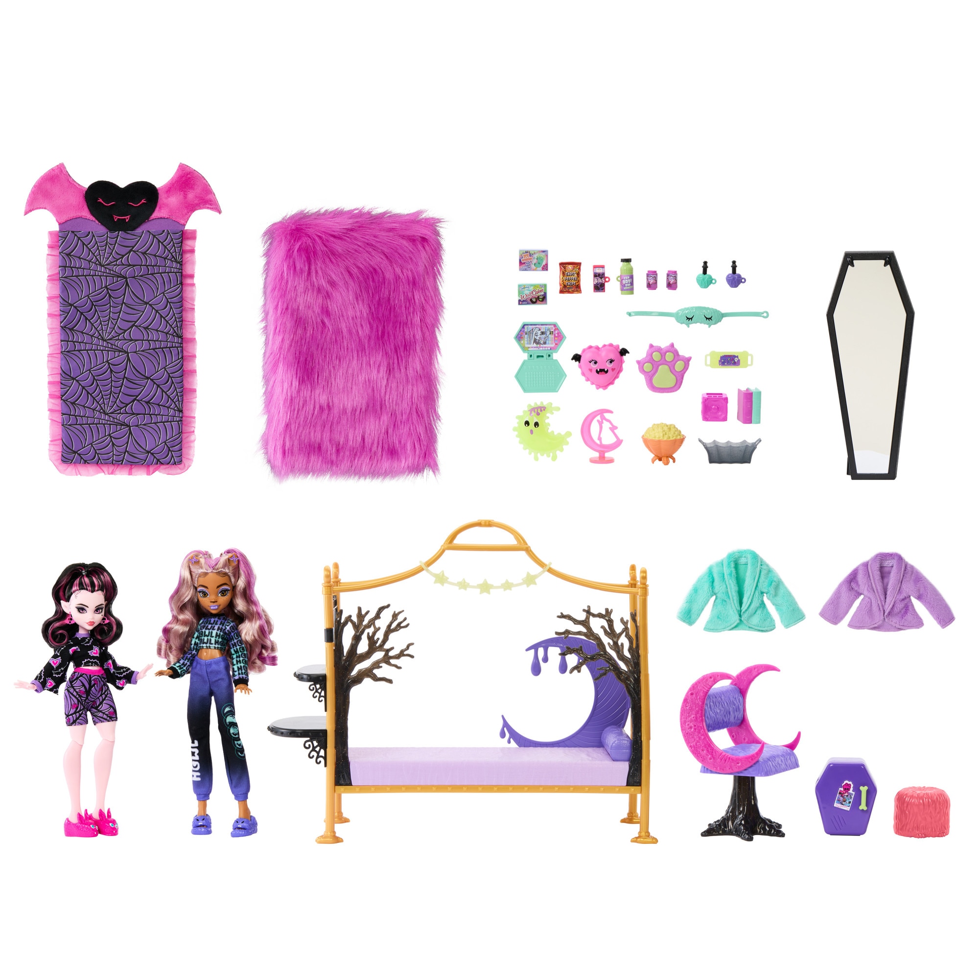 Habitación con dos muñecas, cama y accesorios Monster High 2