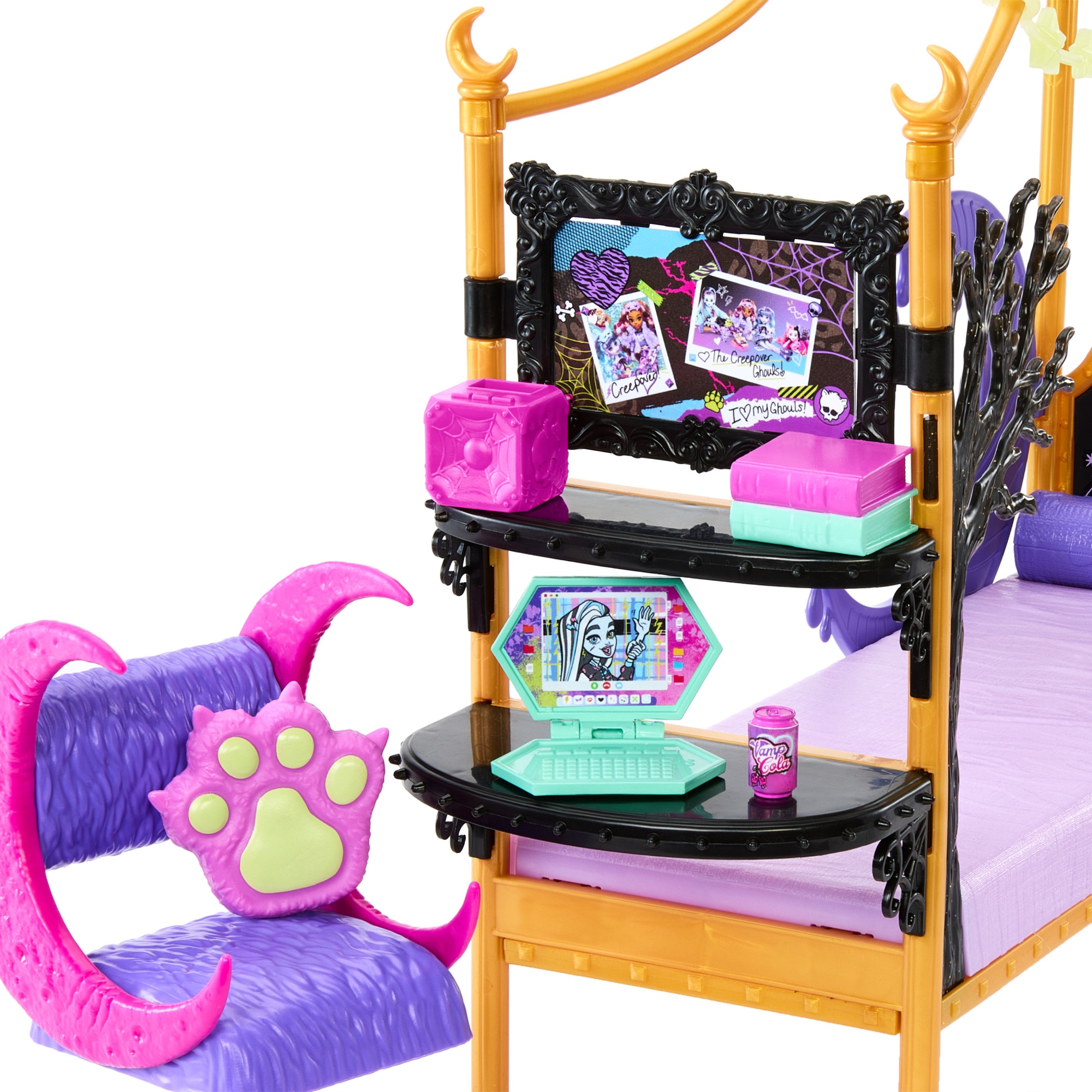 Habitación con dos muñecas, cama y accesorios Monster High 4
