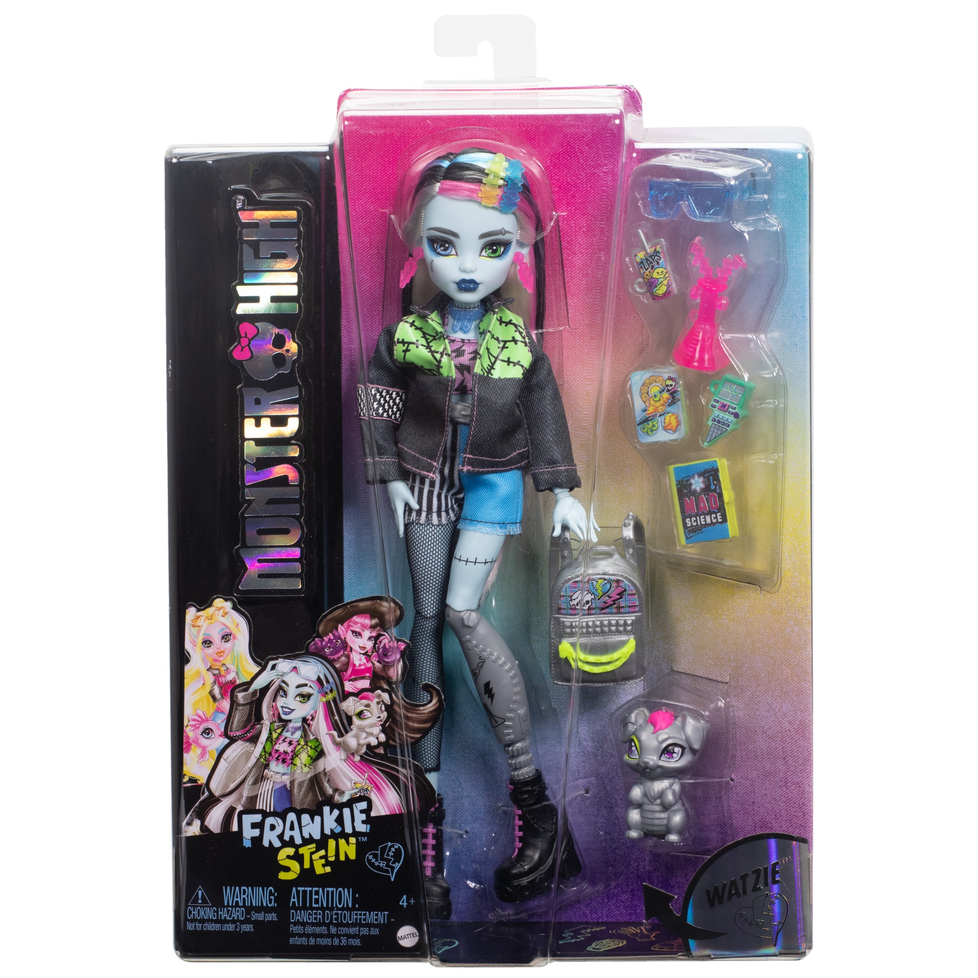 Muñeca Frankie Stein con mascota perrito Watzie Monster High 6