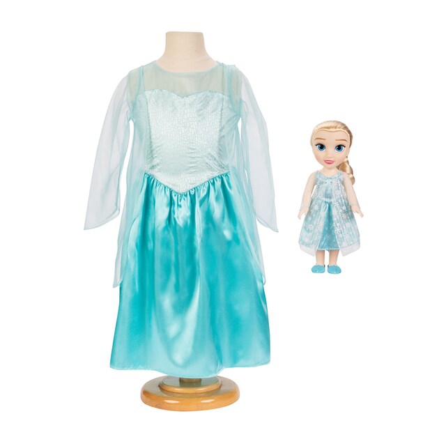 Set  Muñeca Elsa 38 cm y Disfraz Elsa infantil Disney Jakks Pacific