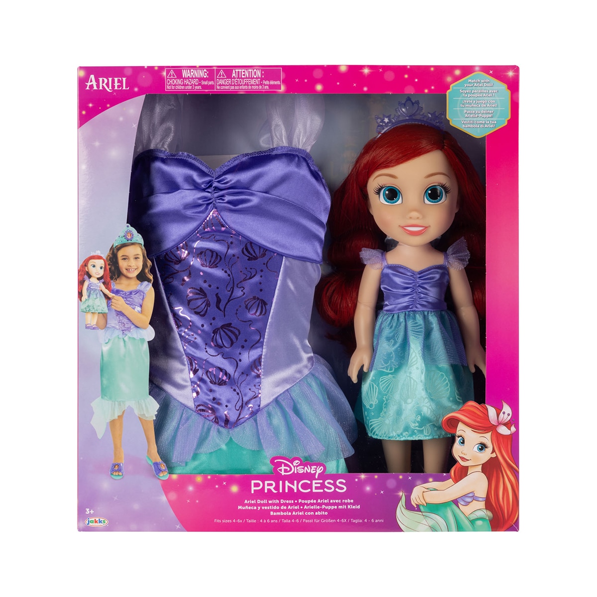 Muñeca 38 cm Ariel con disfraz Jakks Pacific 4