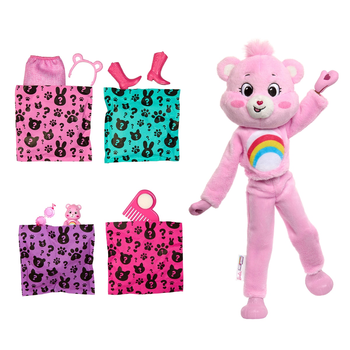 Muñeca Barbie Cutie Reveal Care Bears Rosa-3