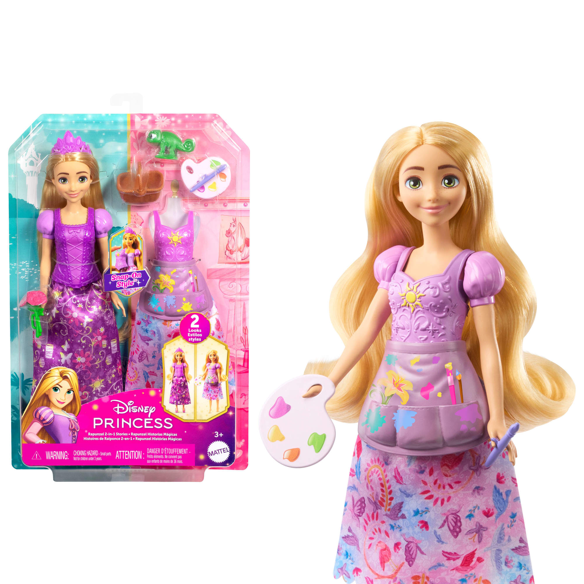 Imagen 0 de Muñeca Historias de Rapunzel 2 en 1 Rapunzel Disney Princesas Mattel