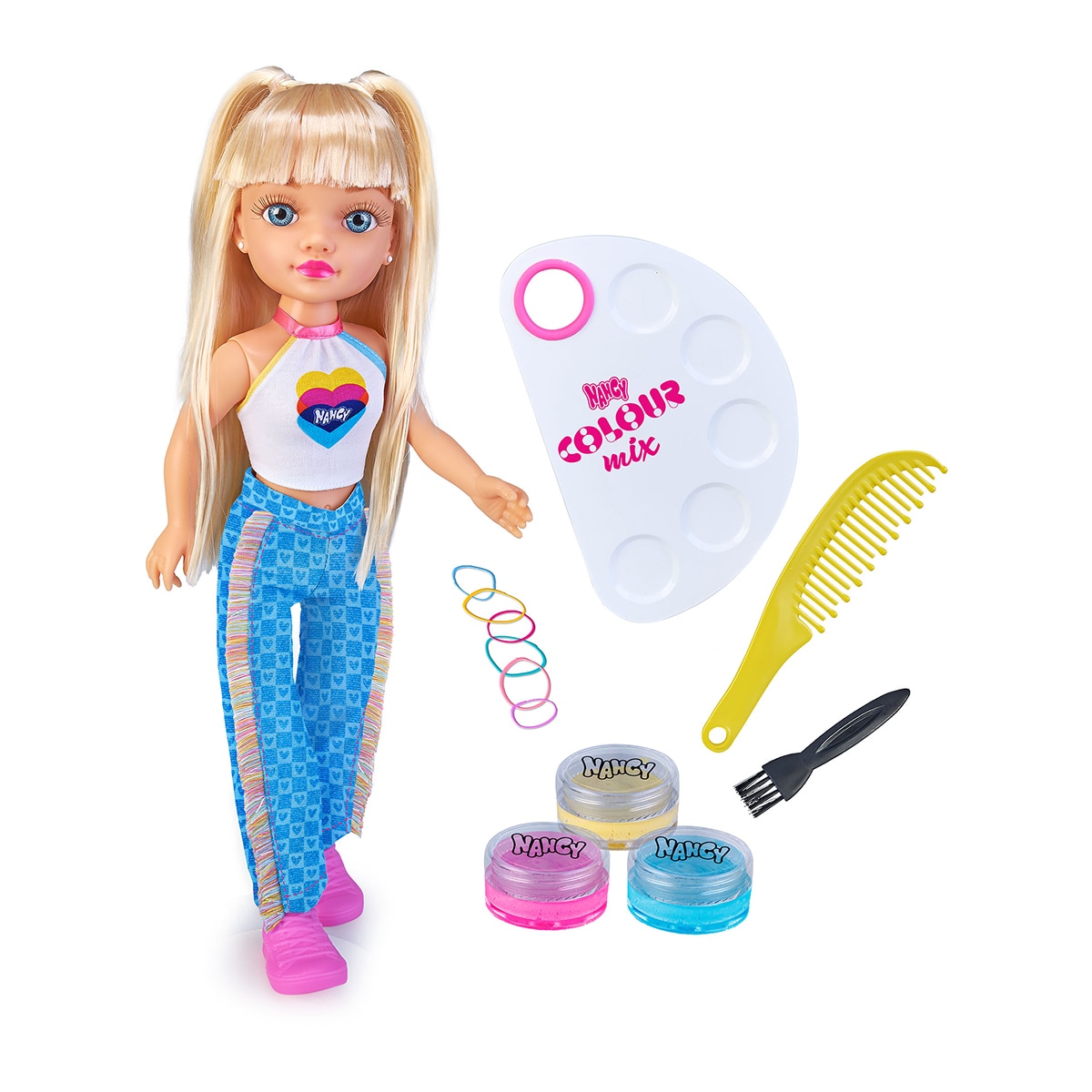 Famosa – Set de muñeca con kit de 3 acuarelas para decorar..