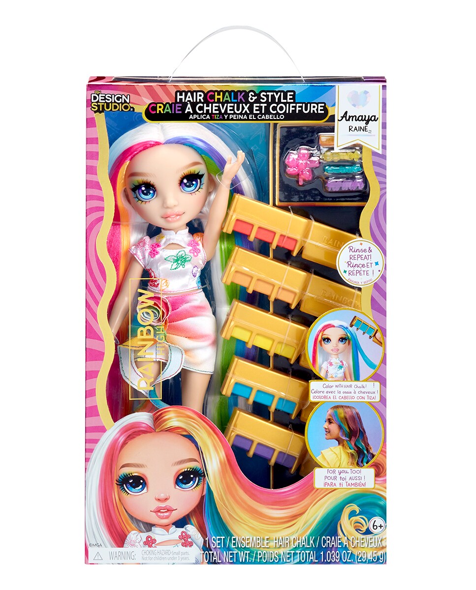 Muñeca Hair Chalk & Doll Amaya Rainbow High 2