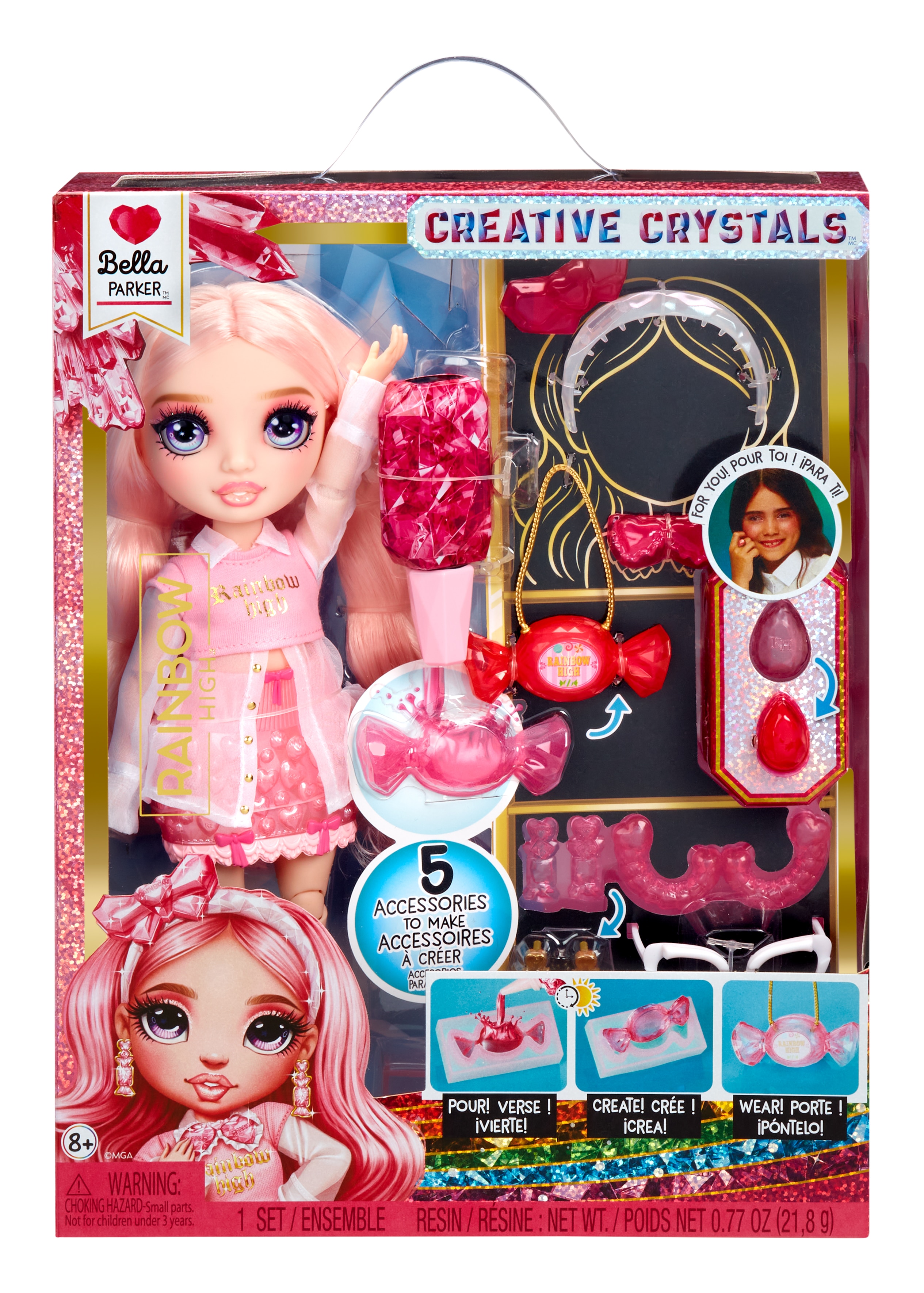 Muñeca Crystal Fashion Doll Bella Rainbow High 3