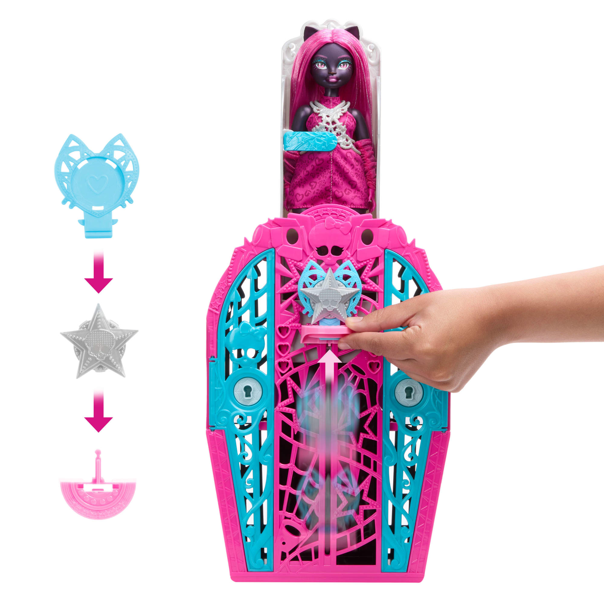 Muñeca Skulltimate Secrets Catty Noir con armario Monster High 4