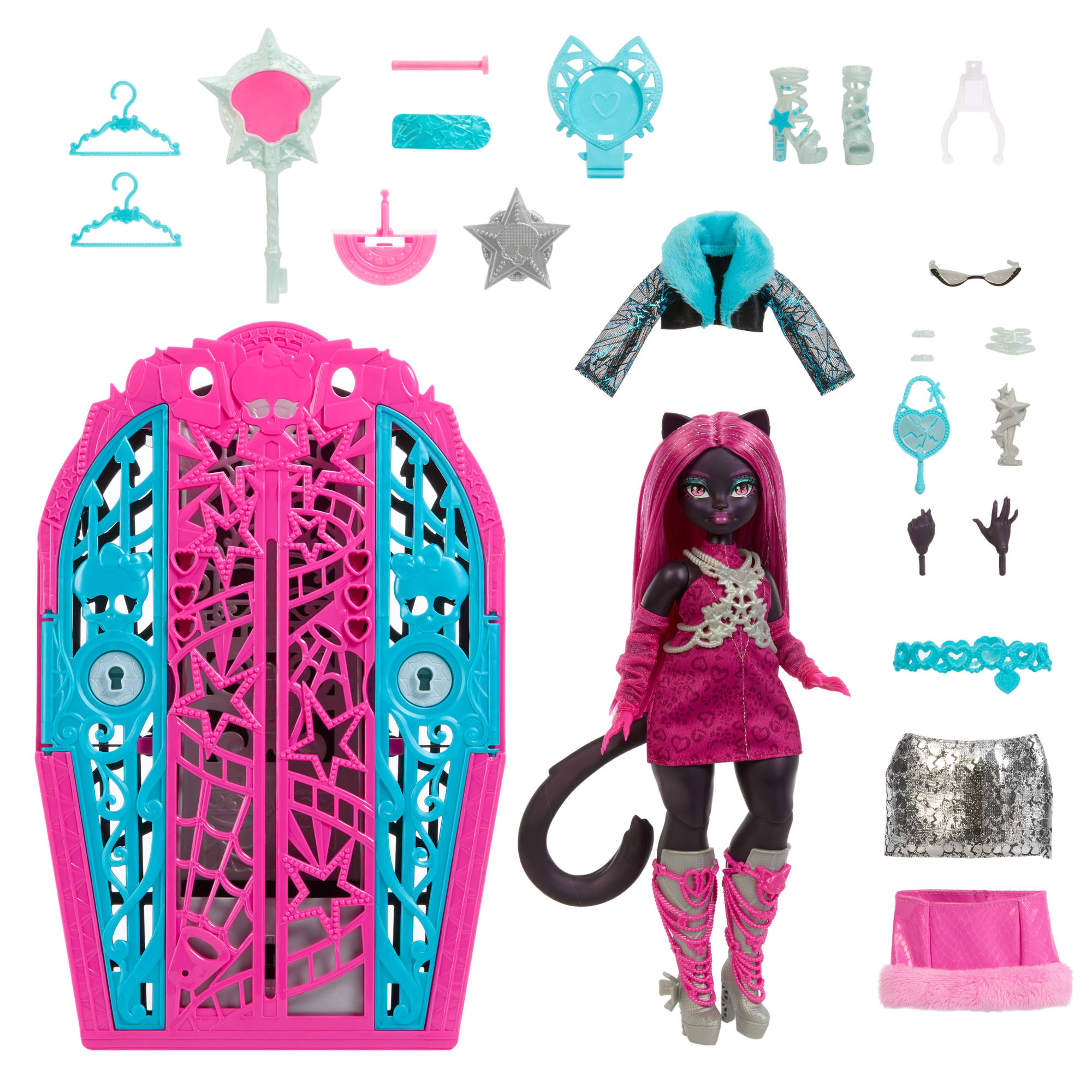 Muñeca Skulltimate Secrets Catty Noir con armario Monster High 6