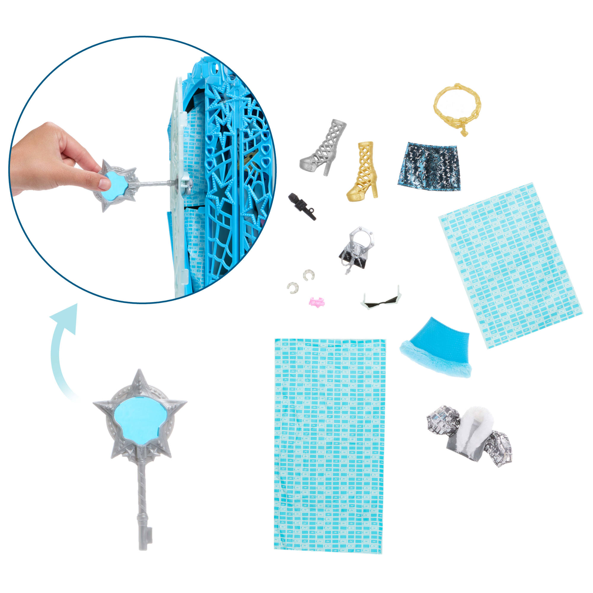 Boneca Skulltimate Secrets Monster Mysteries Abbey Bominable Monster High Skulltimate Secrets Azul-claro-5