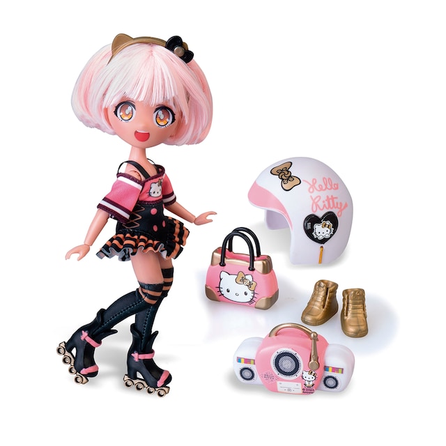 Muñeca Golden Diva Roller Hello Kitty Famosa