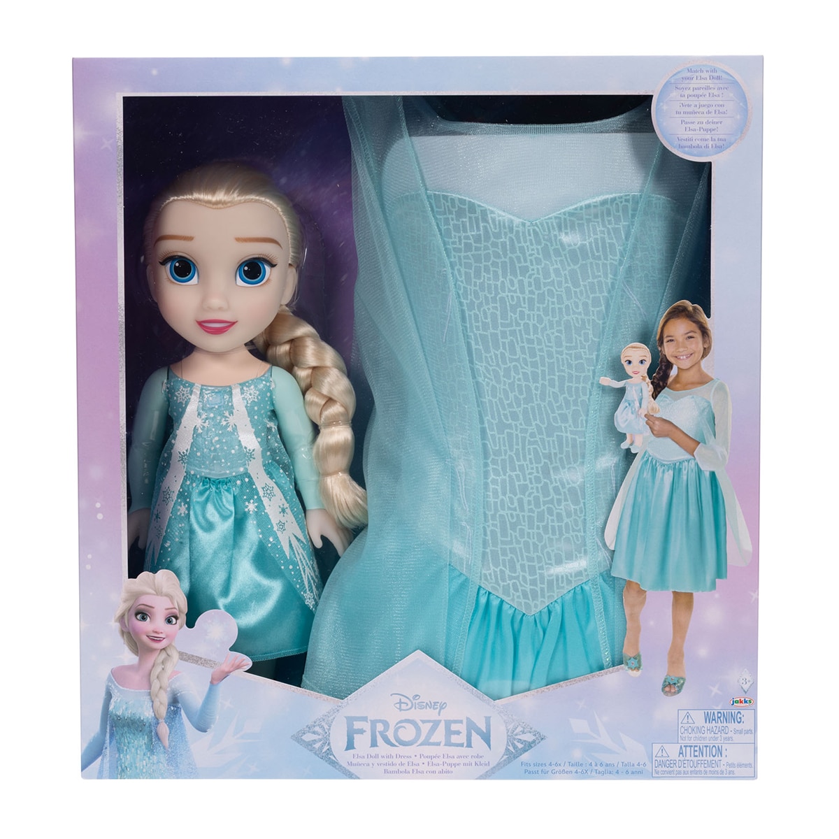 Jakks Pacific – Pack Muñeca Elsa 38 cm con Disfraz para Niñas Frozen Jakks Pacific.