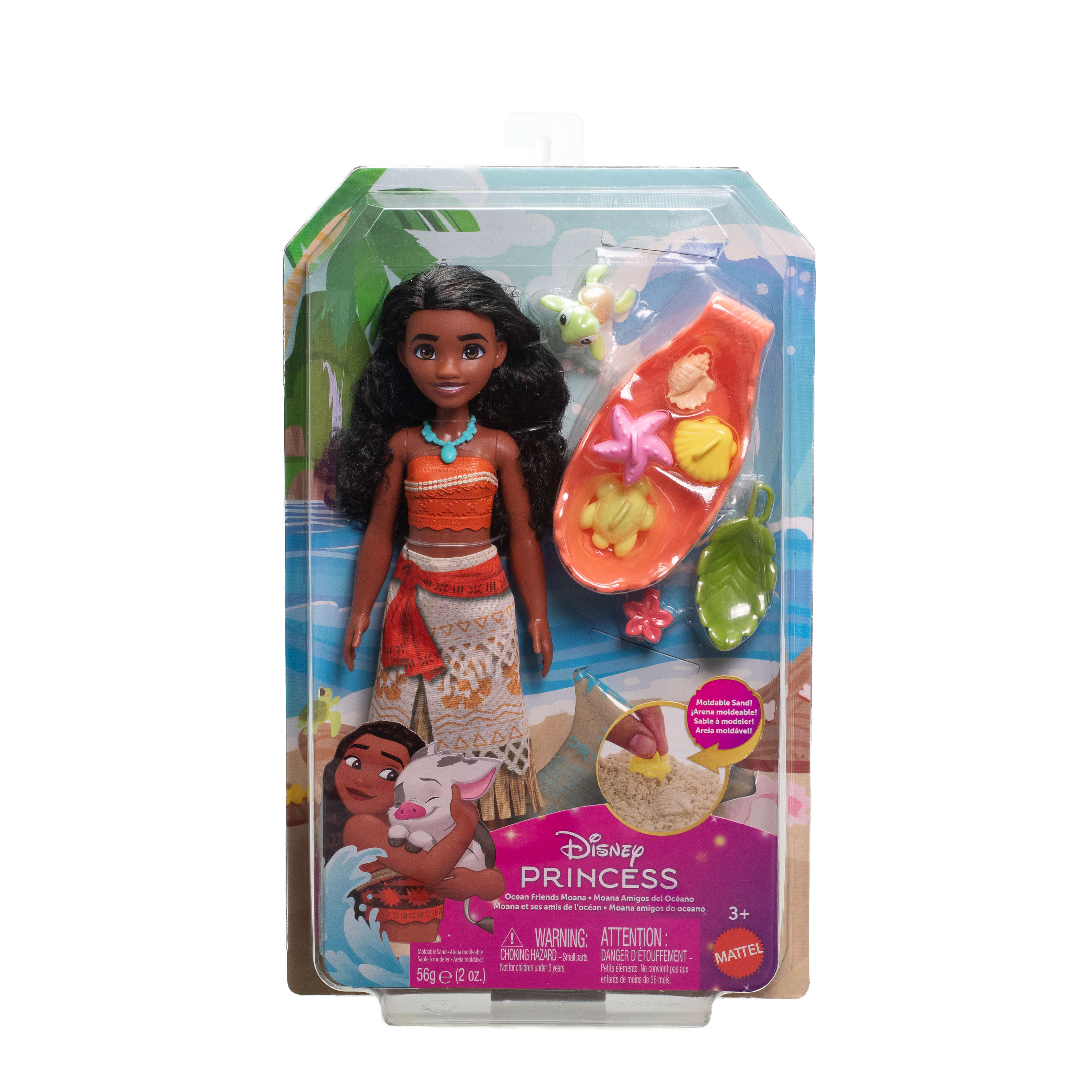 Disney Princess Muñeca Moana con tortuga Mattel 6