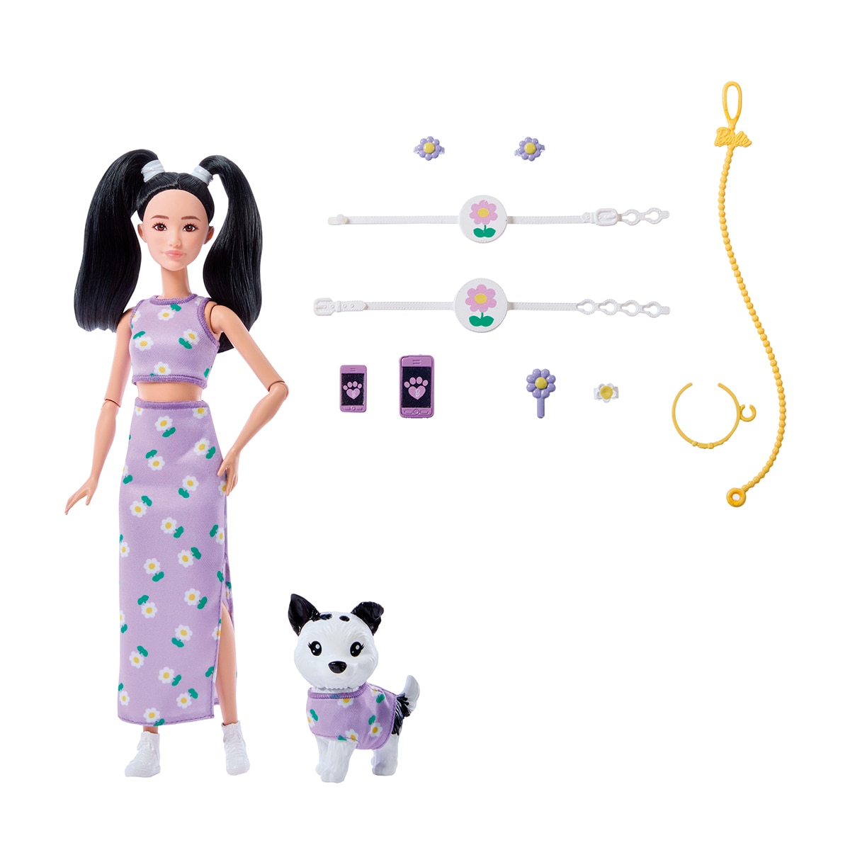 Imagen 0 de Barbie Twinning Looks Muñeca asiática con perro Mattel