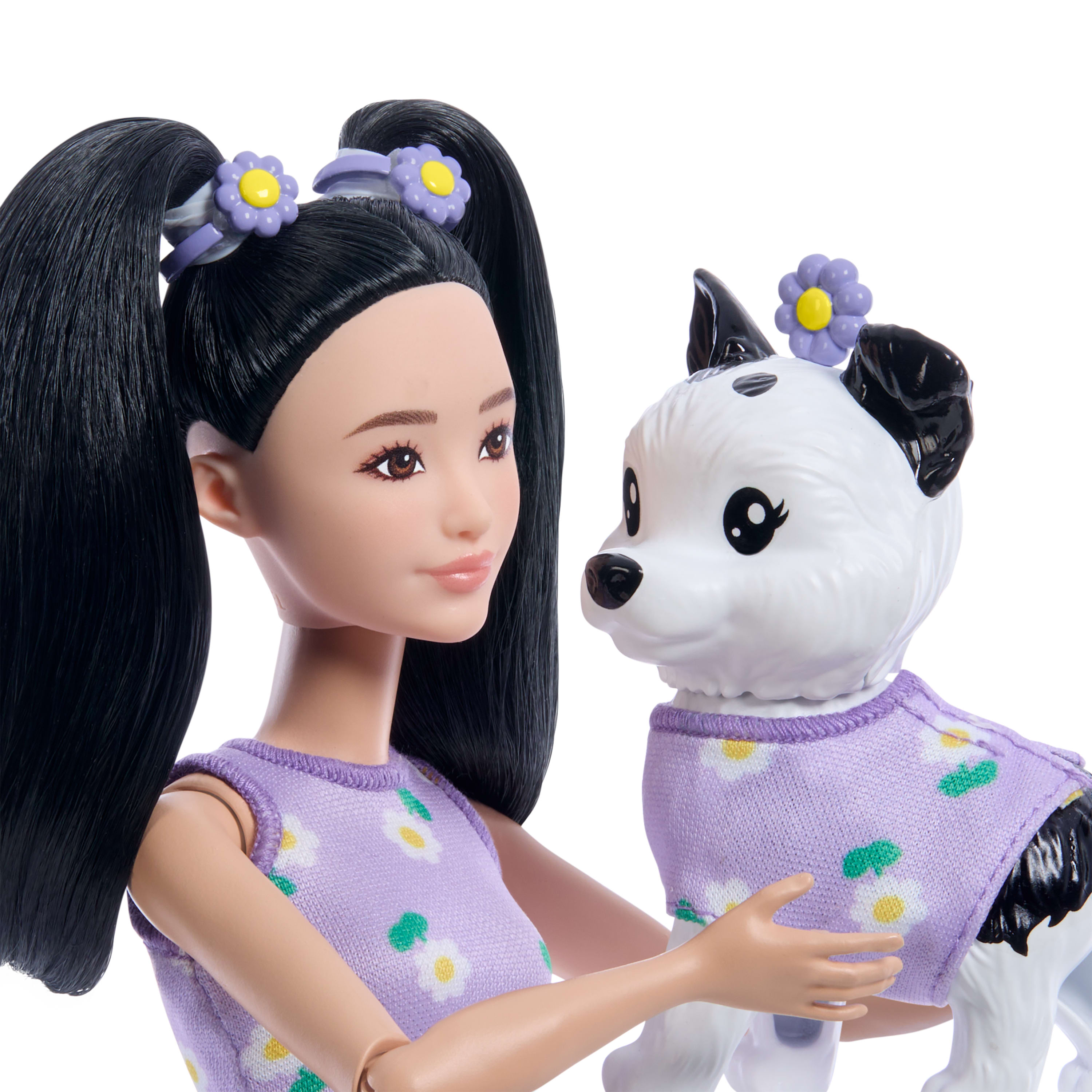 Barbie Twinning Looks Muñeca asiática con perro Mattel 5